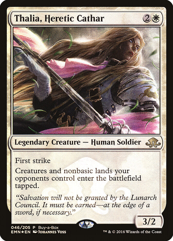 Magic-kaart Thalia, Heretic Cathar PEMN-46 uit Eldritch Moon Promos (Rare) Hoofdafbeelding