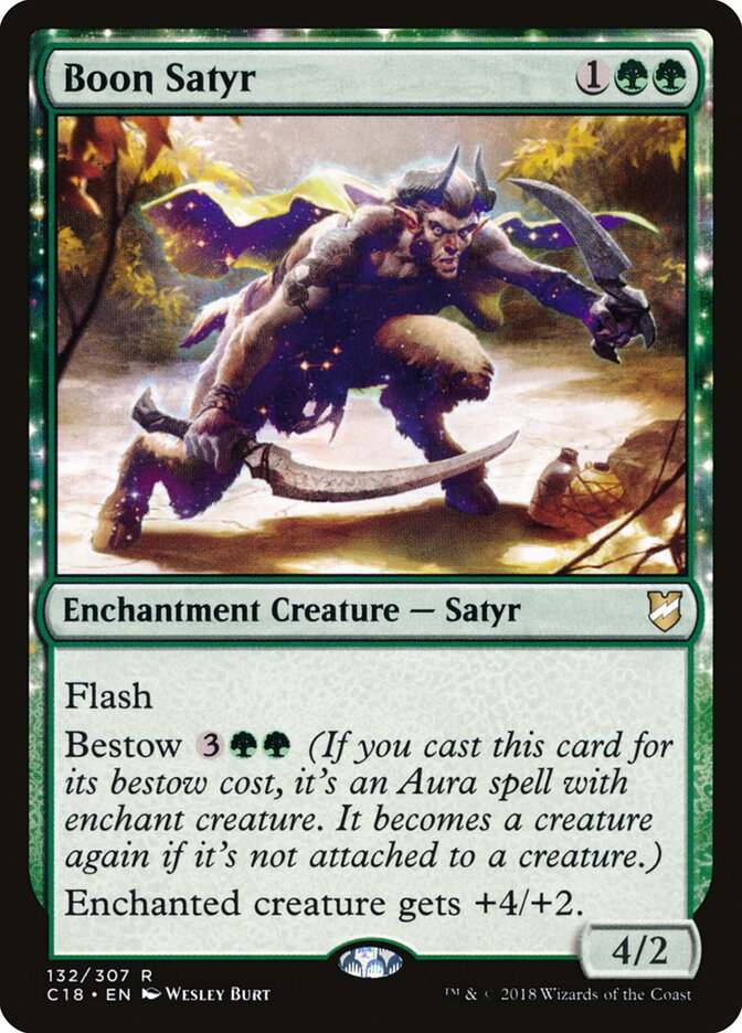 Magic-kaart Boon Satyr C18-132 uit Commander 2018 (Rare)