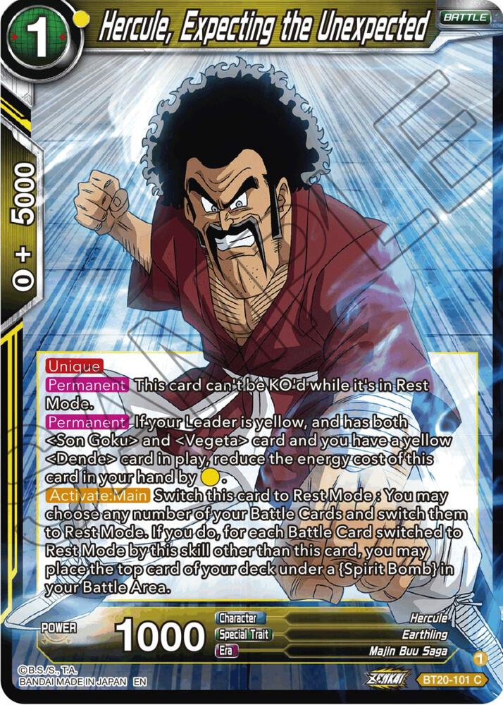 Hercule, Expecting the Unexpected - Power Absorbed (Common) [BT20-101] — dragon-ball card
