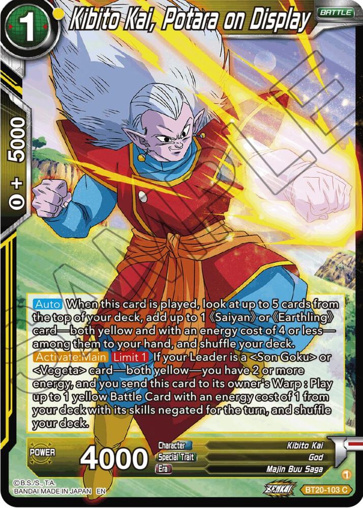 Kibito Kai, Potara on Display - Power Absorbed (Common) [BT20-103] — dragon-ball card Hoofdafbeelding