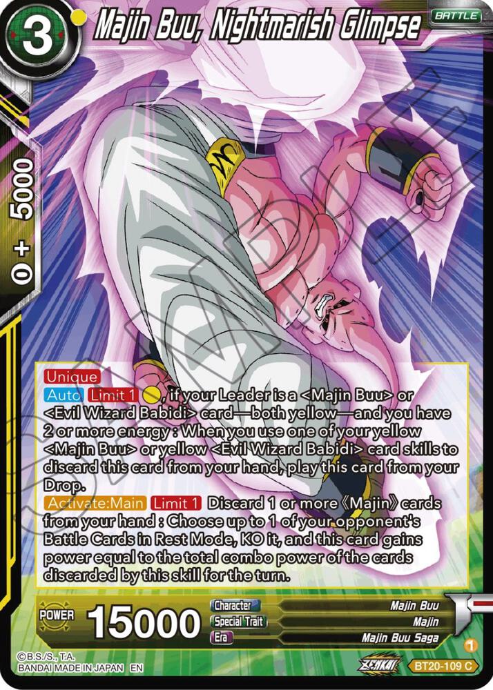 Majin Buu, Nightmarish Glimpse - Power Absorbed (Common) [BT20-109] — dragon-ball card Hauptbild