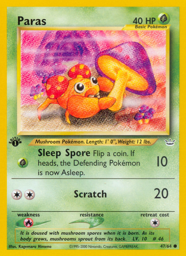 Paras – Neo Revelation 47 – Pokémon TCG single card Hoofdafbeelding