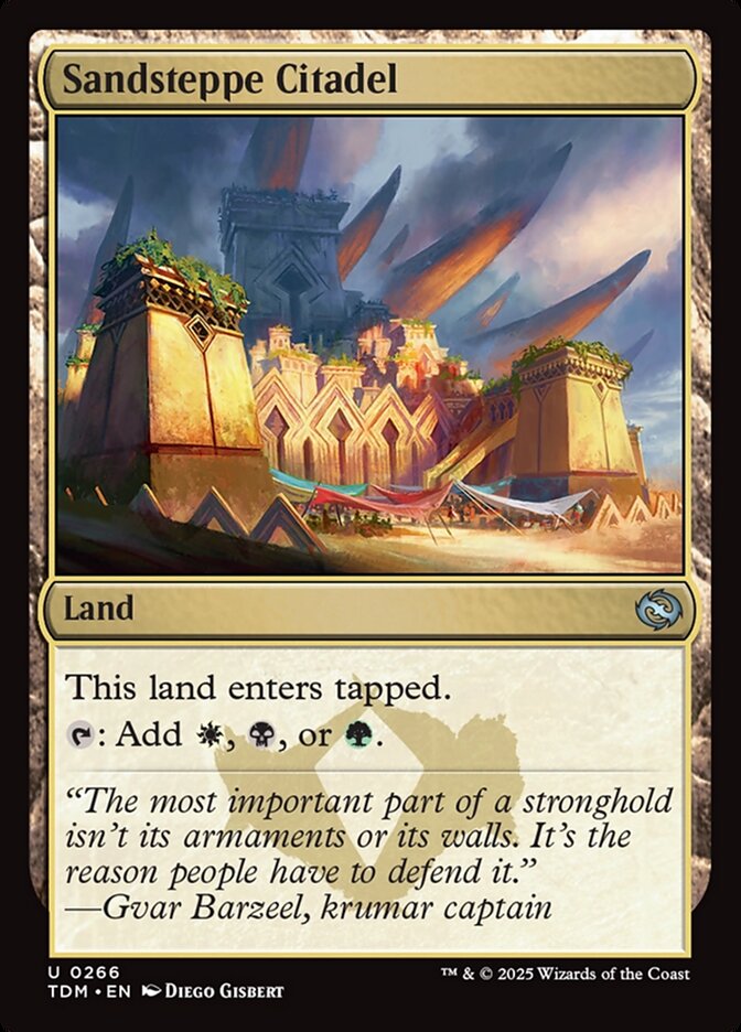 Magic-kaart Sandsteppe Citadel TDM-266 uit Tarkir: Dragonstorm (Uncommon) Hoofdafbeelding