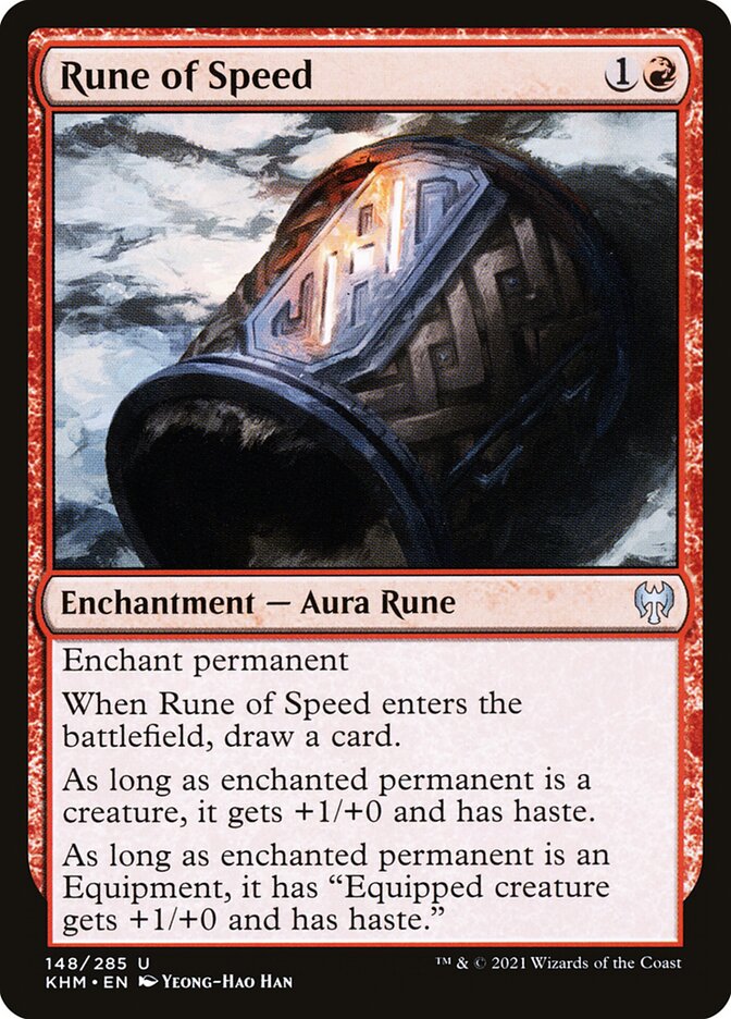 Magic-kaart Rune of Speed KHM-148 uit Kaldheim (Uncommon)