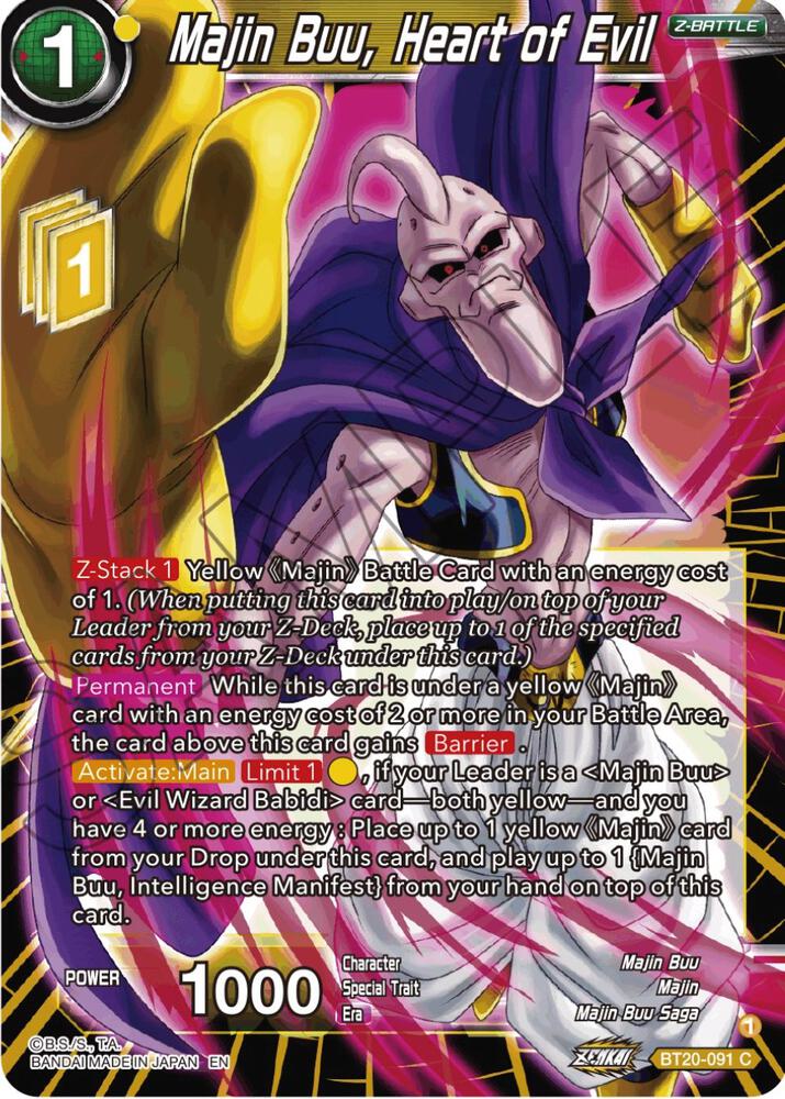 Majin Buu, Heart of Evil - Power Absorbed (Common) [BT20-091] — dragon-ball card