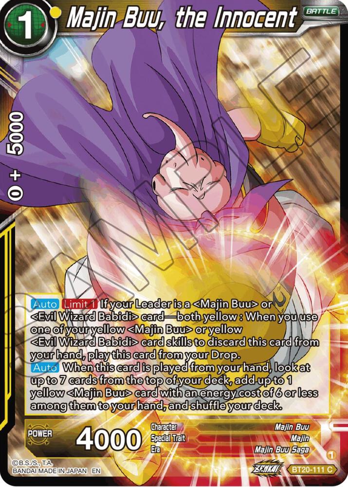 Majin Buu, the Innocent - Power Absorbed (Common) [BT20-111] — dragon-ball card Hoofdafbeelding