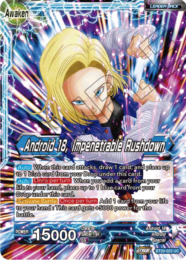 Android 18 // Android 18, Impenetrable Rushdown - Power Absorbed (Uncommon) [BT20-023] — dragon-ball card