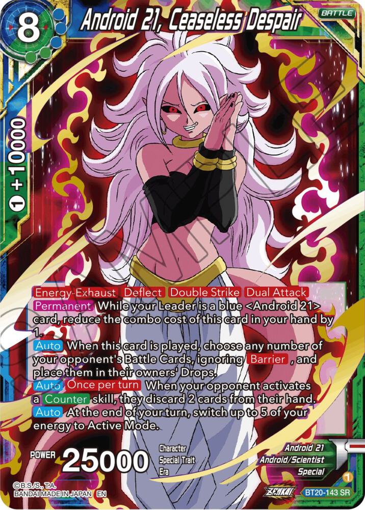 Android 21, Ceaseless Despair (V.1 - Super Rare) - Power Absorbed (Super Rare) [BT20-143] — dragon-ball card Image principale du produit