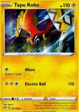 Tapu Koko - Darkness Ablaze (Holo Rare) [DAA-61] Immagine principale del prodotto