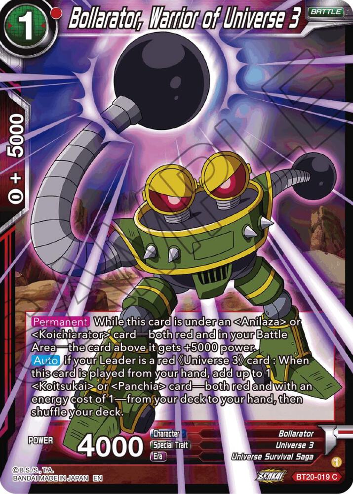 Bollarator, Warrior of Universe 3 - Power Absorbed (Common) [BT20-019] — dragon-ball card