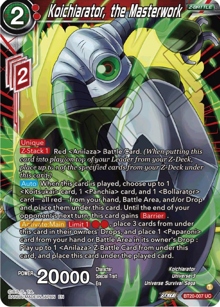 Koichiarator, the Masterwork - Power Absorbed (Uncommon) [BT20-007] — dragon-ball card