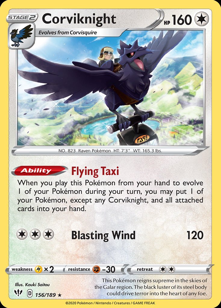 Corviknight - Darkness Ablaze (Holo Rare) [DAA-156] Main image
