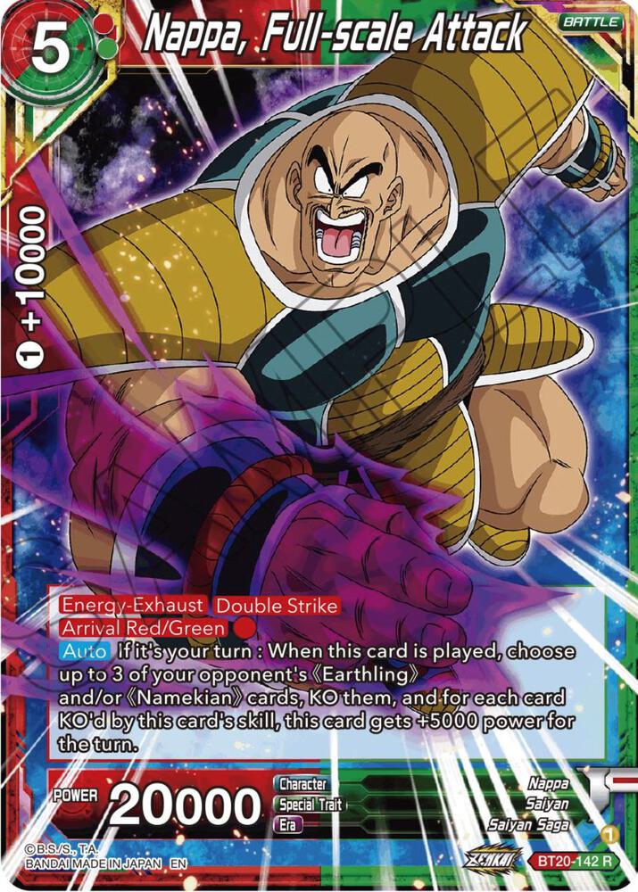 Nappa, Full-scale Attack - Power Absorbed (Rare) [BT20-142] — dragon-ball card Immagine principale del prodotto