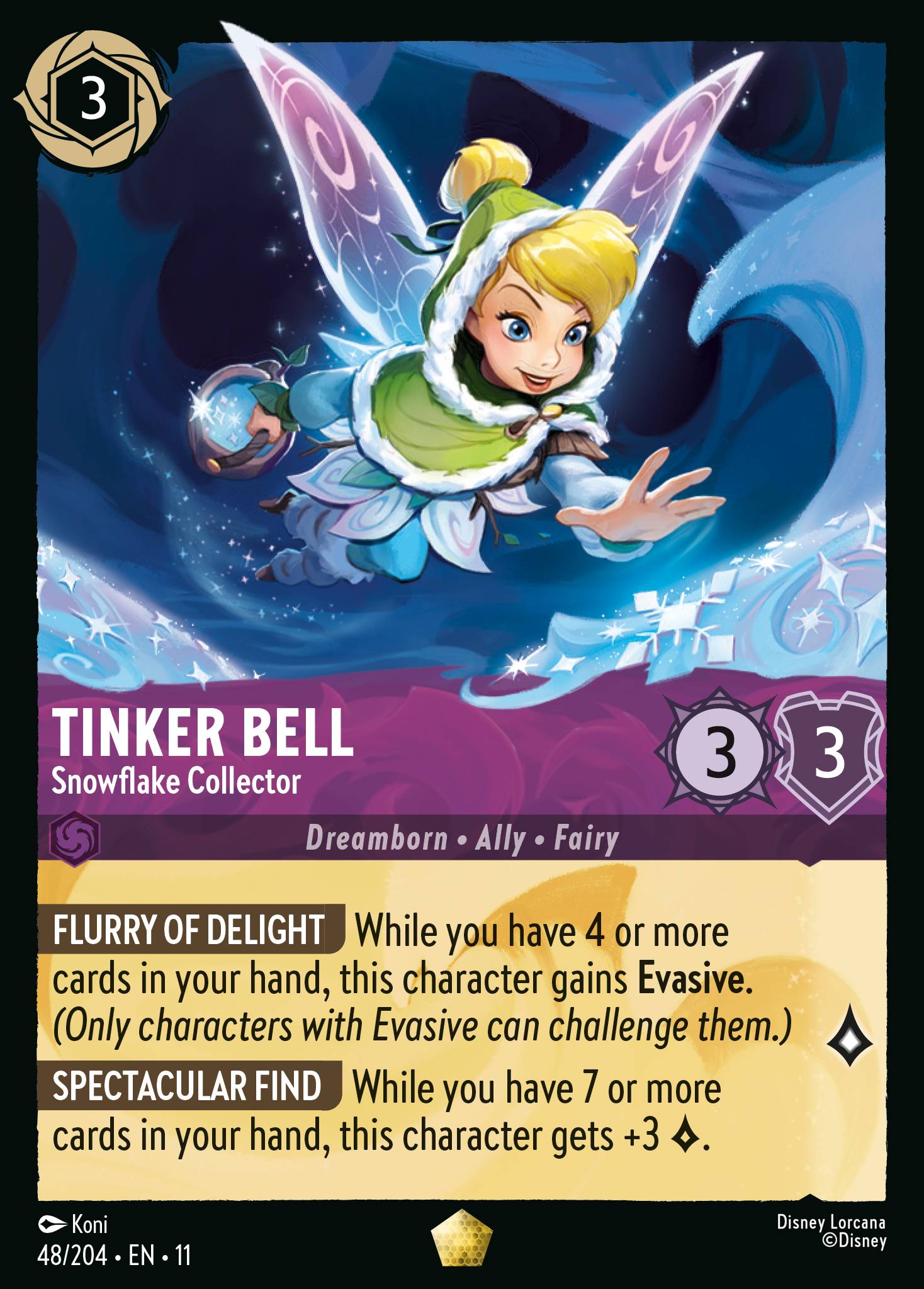 Tinker Bell - Snowflake Collector — Winterspell (11WSP-48) Disney Lorcana card