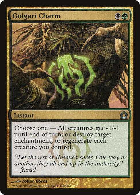 Golgari Charm – Return to Ravnica (RTR-164) Magic: The Gathering card | LC-REM-20260804-15794292392268-48fce388-eefc-4234-8dd9-1260c1ba97eb Image principale du produit