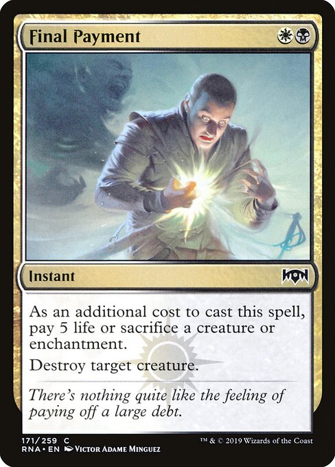 Final Payment – Ravnica Allegiance (RNA-171) Magic: The Gathering card