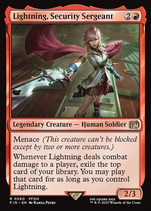 Lightning, Security Sergeant – Final Fantasy (FIN-560) Magic: The Gathering card | LC-REM-20260804-15935522046284-4ad4dce3-6e43-4528-b570-85547d03164e Immagine principale del prodotto