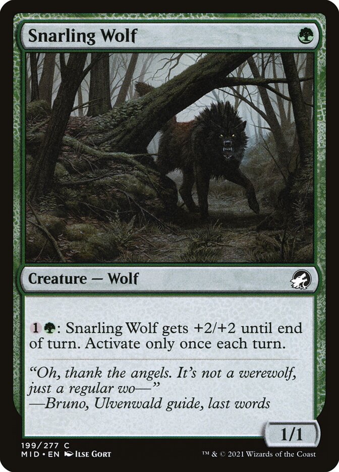 Snarling Wolf - Innistrad: Midnight Hunt (Common) [MID-199]