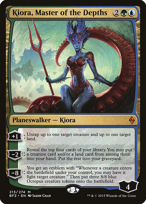 Kiora, Master of the Depths – Battle for Zendikar (BFZ-213) Magic: The Gathering card Imagen principal del producto