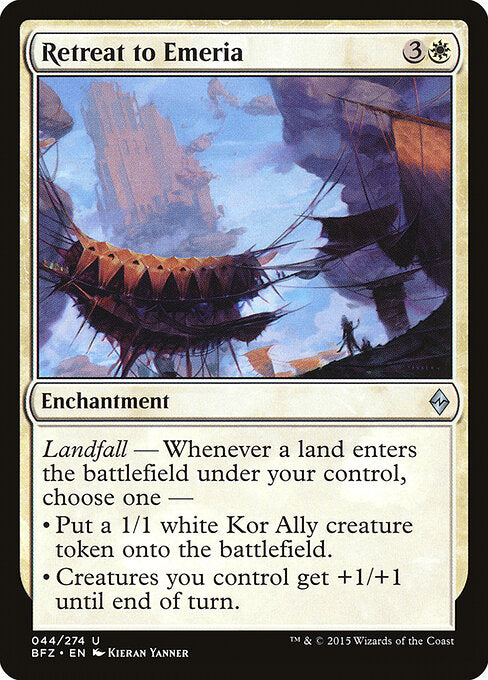 Retreat to Emeria – Battle for Zendikar (BFZ-44) Magic: The Gathering card