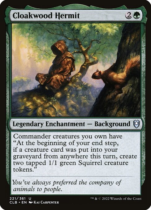Cloakwood Hermit – Commander Legends: Battle for Baldur's Gate (CLB-221) Magic: The Gathering card