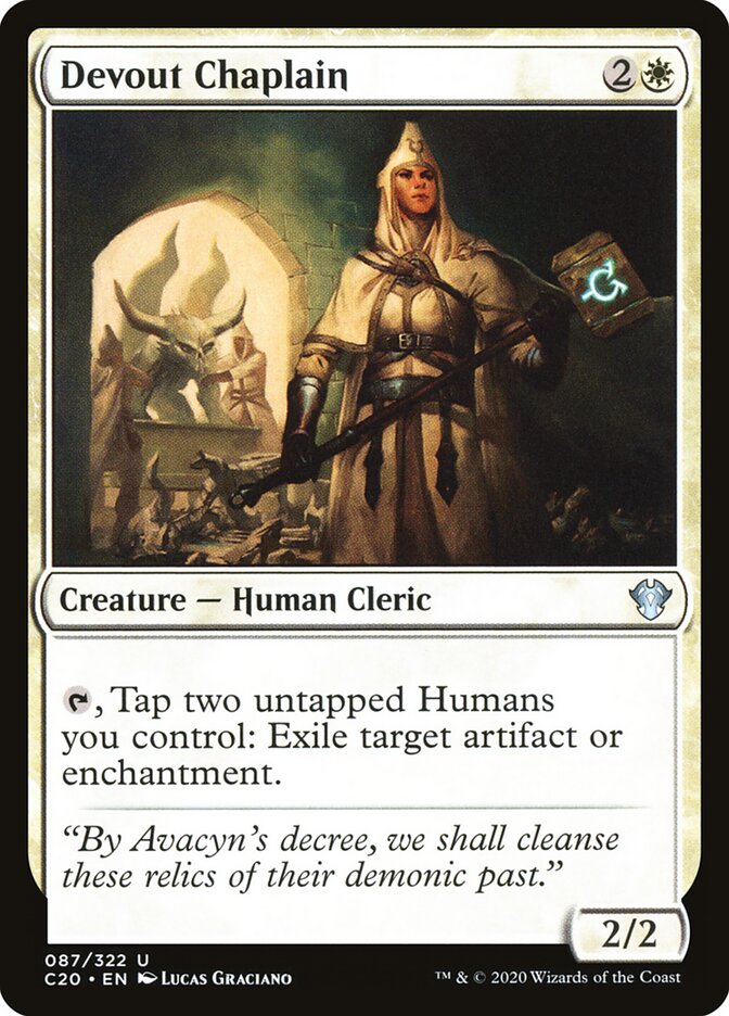 Magic-kaart Devout Chaplain C20-87 uit Commander 2020 (Uncommon) Main image