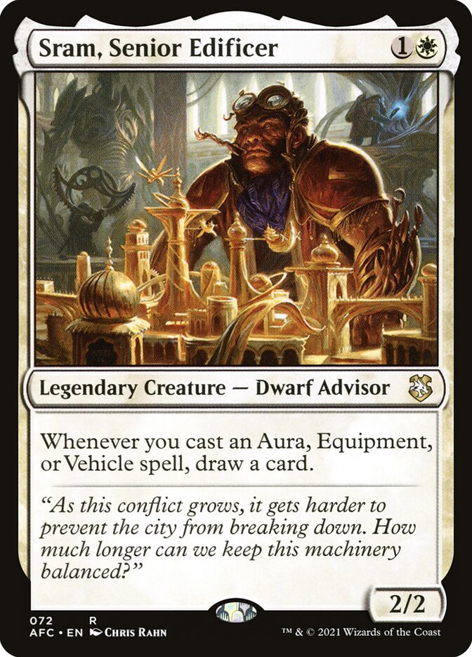 Magic-kaart Sram, Senior Edificer AFC-72 uit Commander: Adventures in the Forgotten Realms (Rare) Hauptbild