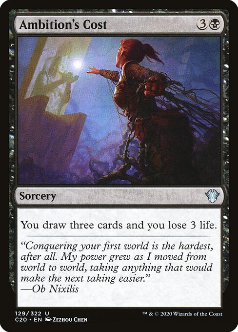 Ambition's Cost – Commander 2020 (C20-129) Magic: The Gathering card Hauptbild