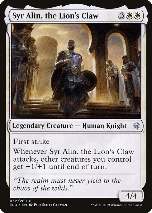 Syr Alin, the Lion's Claw – Throne of Eldraine (ELD-32) Magic: The Gathering card