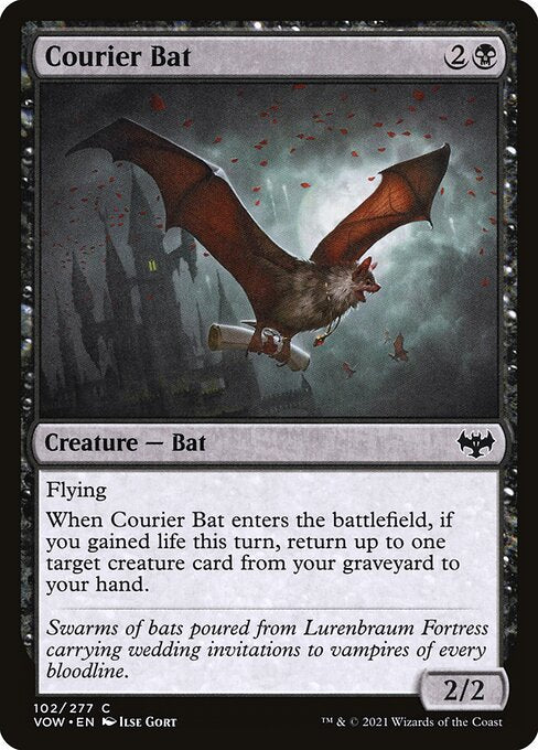 Courier Bat – Innistrad: Crimson Vow (VOW-102) Magic: The Gathering card Immagine principale del prodotto
