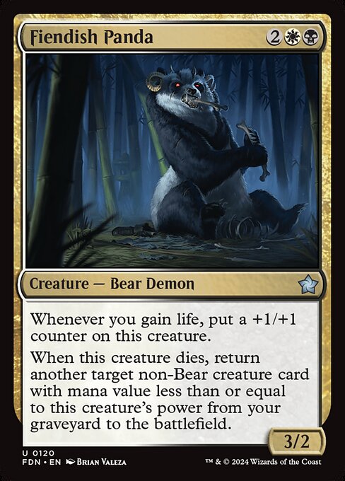 Fiendish Panda – Magic: The Gathering Foundations (FDN-120) Magic: The Gathering card