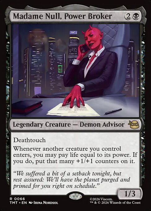 Madame Null, Power Broker – Teenage Mutant Ninja Turtles (TMT-66) Magic: The Gathering card | LC-REM-20260804-15611749728588-4e712d5c-d6fe-40bb-b8e5-5f50c6ea8d4f