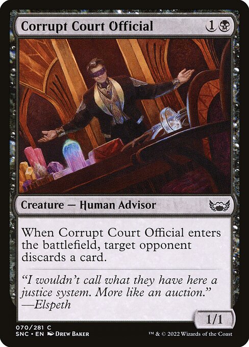 Corrupt Court Official – Streets of New Capenna (SNC-70) Magic: The Gathering card | LC-REM-20260804-15353009045836-505c6215-4006-4c4f-897a-be051cb73fa7
