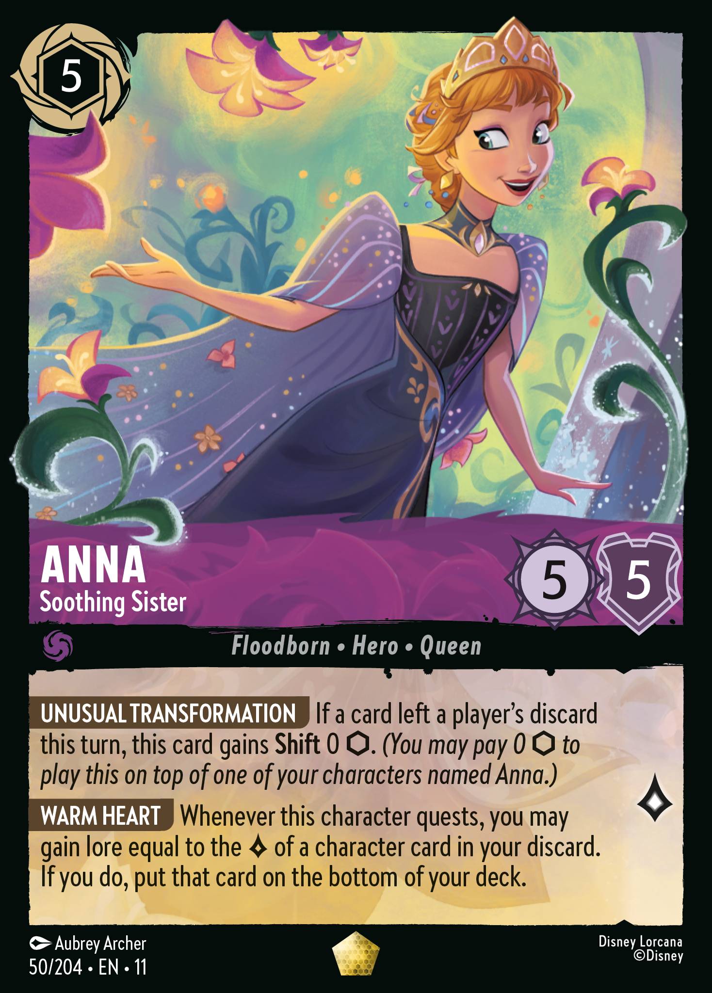 Anna - Soothing Sister — Winterspell (11WSP-50) Disney Lorcana card