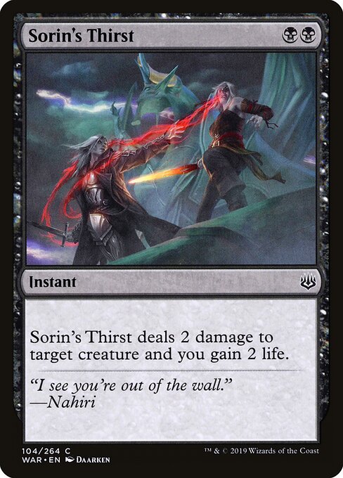 Sorin's Thirst – War of the Spark (WAR-104) Magic: The Gathering card