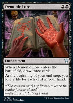 Demonic Lore - Commander Legends (Uncommon) [CMR-118]