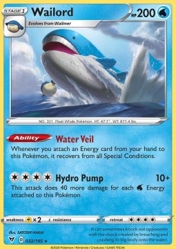 Wailord - Vivid Voltage (Holo Rare) [VIV-32] Imagen principal del producto