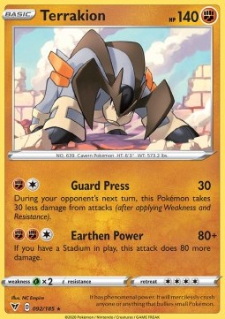 Terrakion - Vivid Voltage (Rare) [VIV-92] Imagen principal del producto