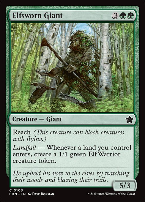 Elfsworn Giant – Magic: The Gathering Foundations (FDN-103) Magic: The Gathering card Imagen principal del producto