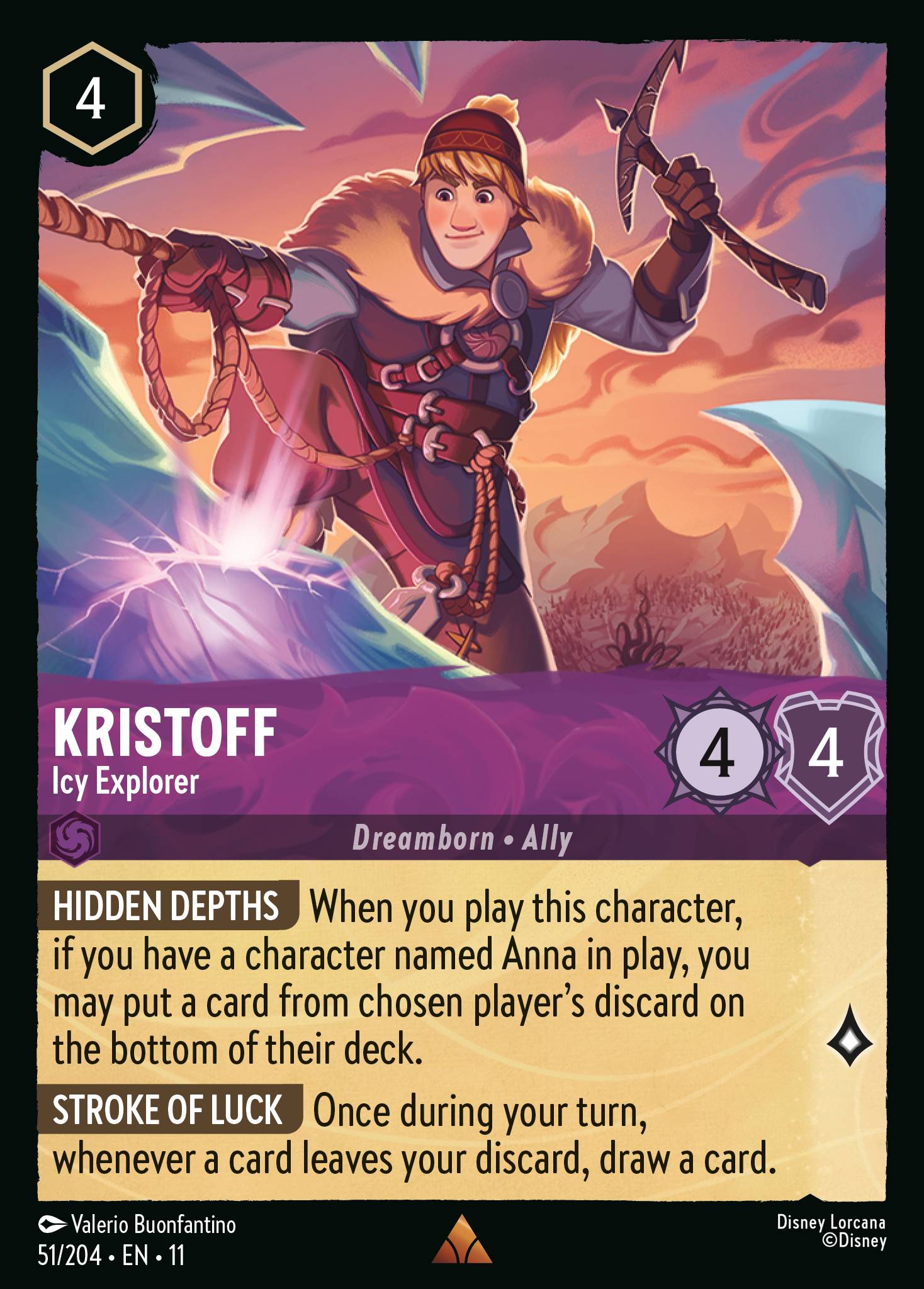 Kristoff - Icy Explorer — Winterspell (11WSP-51) Disney Lorcana card