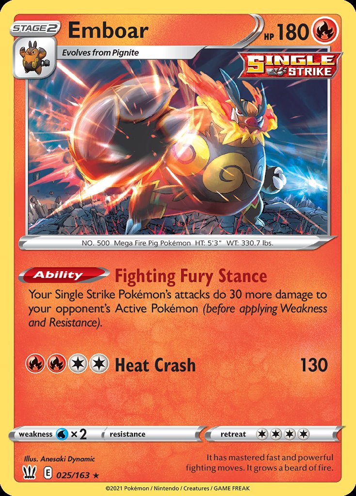 Emboar - Battle Styles (Holo Rare) [BST-25] Hoofdafbeelding