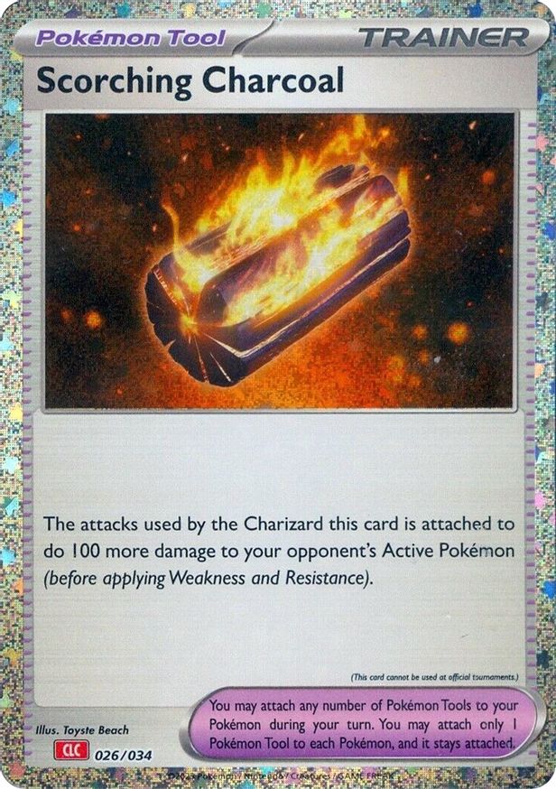 Pokémon-kaart Scorching Charcoal 026/034 Fixed uit de set Pokémon Trading Card Game Classic: Charizard & Ho-Oh ex Deck Imagen principal del producto