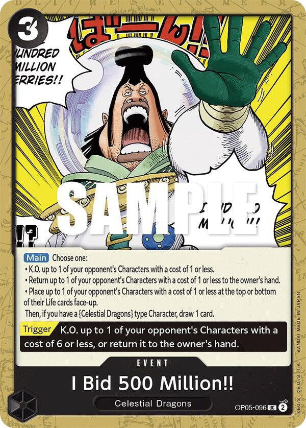 I Bid 500 Million!! (OP05-096) - Awakening of the New Era (Uncommon) [OP05-096] — one-piece card
