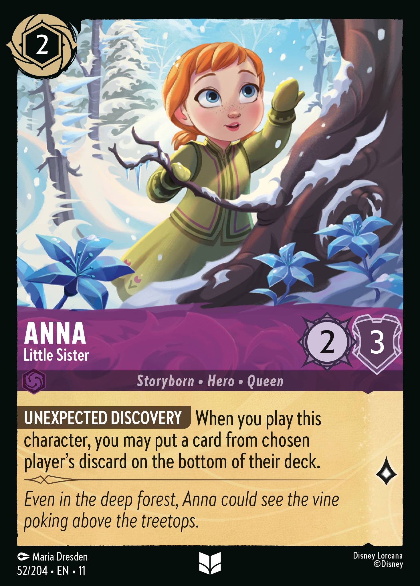 Anna - Little Sister — Winterspell (11WSP-52) Disney Lorcana card