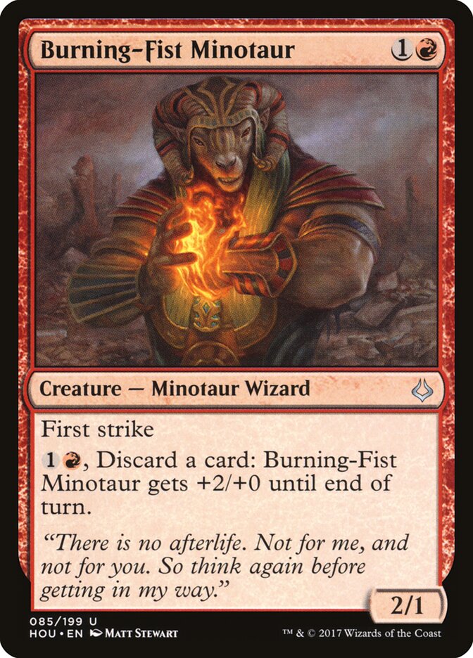 Burning-Fist Minotaur - Hour of Devastation (Uncommon) [HOU-85]