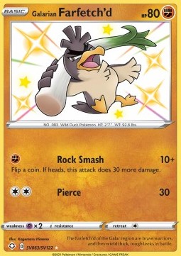 Galarian Farfetch'd - Shining Fates (Secret Rare) [SHF-SV63] Hover Image