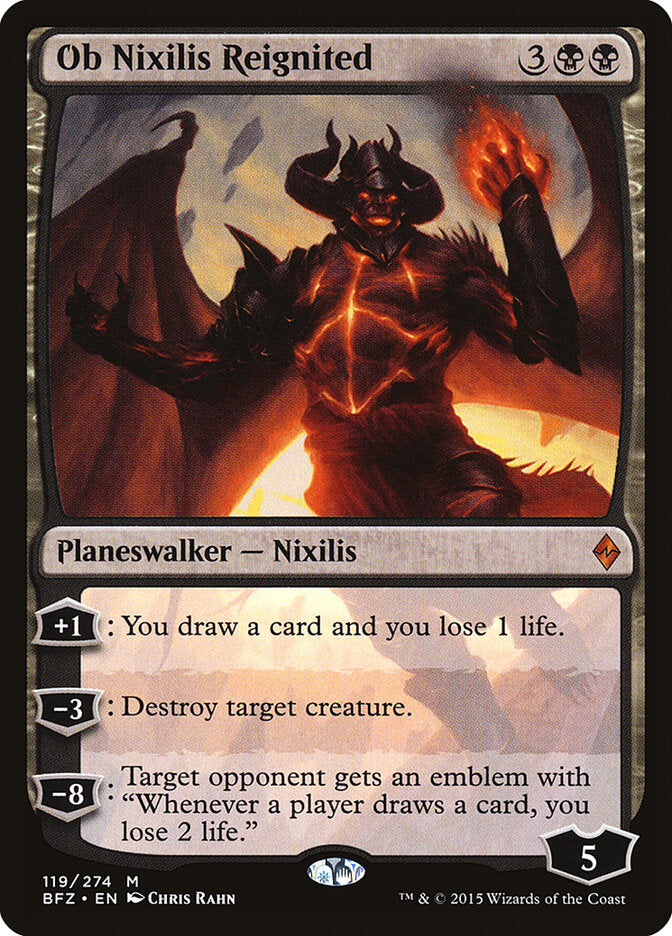Magic-kaart Ob Nixilis Reignited BFZ-119 uit Battle for Zendikar (Mythic) Hoofdafbeelding