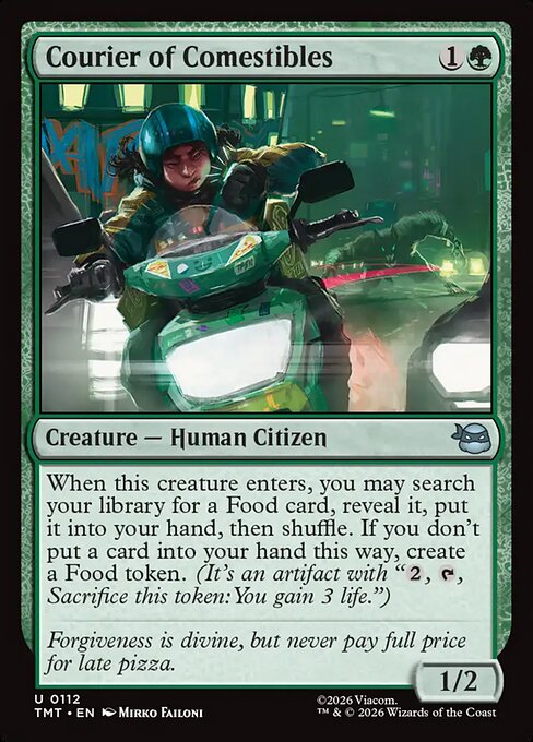 Courier of Comestibles – Teenage Mutant Ninja Turtles (TMT-112) Magic: The Gathering card Hoofdafbeelding