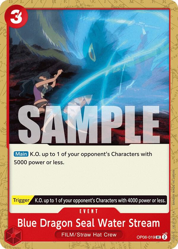 Blue Dragon Seal Water Stream (OP06-019) - Wings of the Captain (Uncommon) [OP06-019] — one-piece card