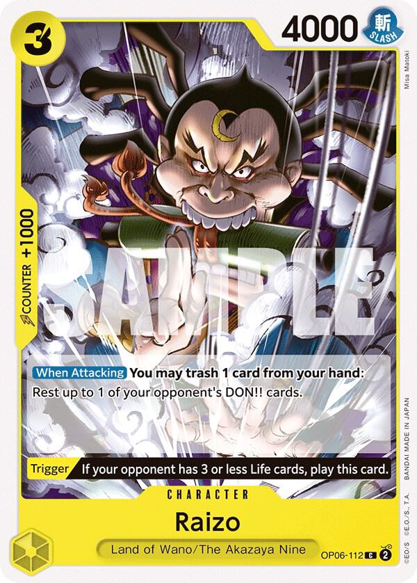 Raizo (OP06-112) - Wings of the Captain (Common) [OP06-112] — one-piece card Immagine principale del prodotto
